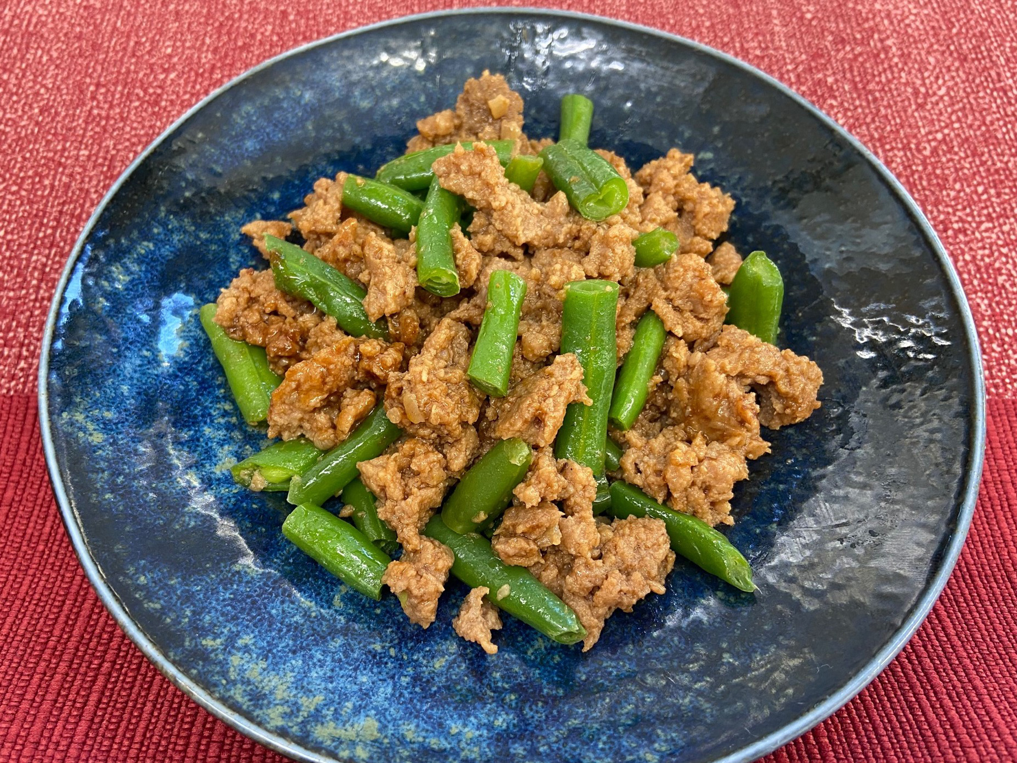 カットいんげんのひき肉オイスター炒め